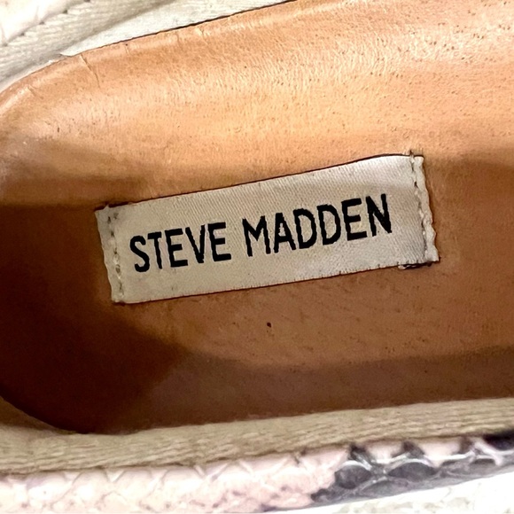 Steve Madden Gills Natural Snake Embossed Vegan Leather Slip-On Sneakers 8.5M - Picture 6 of 10